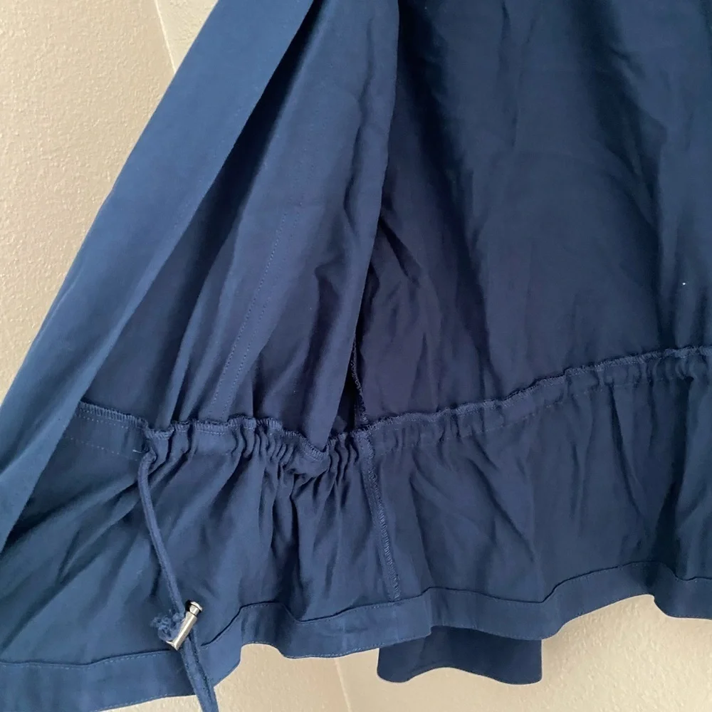 Frye Navy Blue Casual Jacket with Elastic Waist fit L